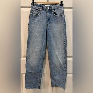 Zara Jeans Women’s Size 4 Light Wash Denim Button Fly Raw Hem